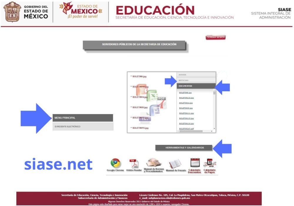 sección documentos siase